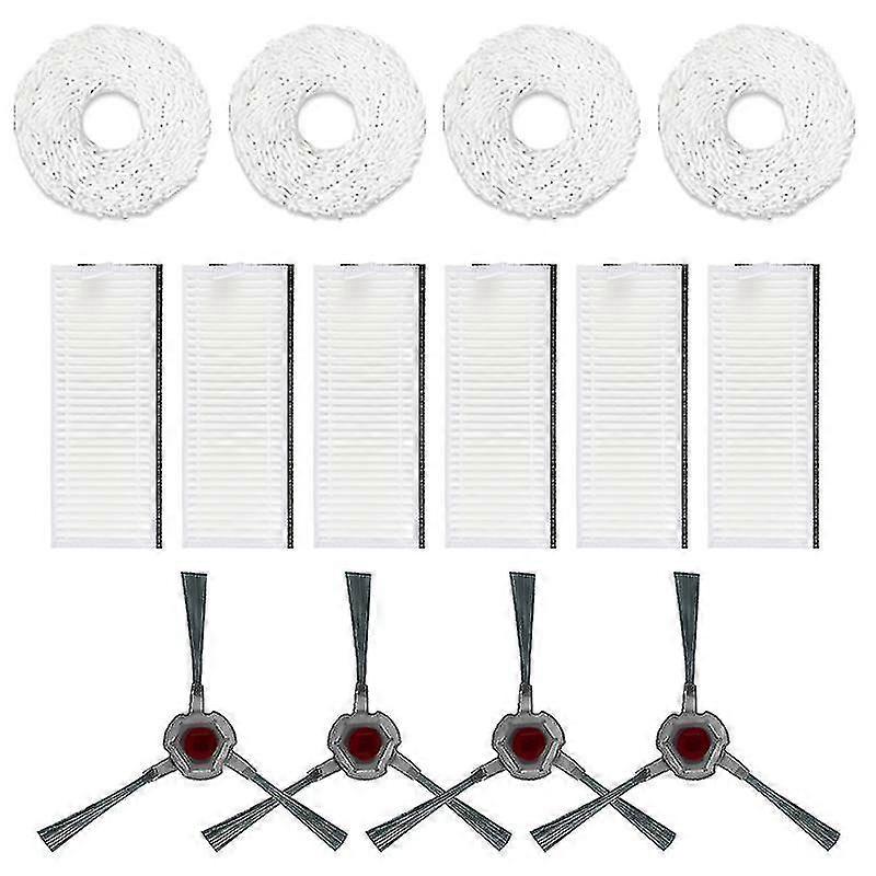 14pcs Side Brush Filter Mops Compatible With Ecovacs Deebot N9+ Robot Cleaner