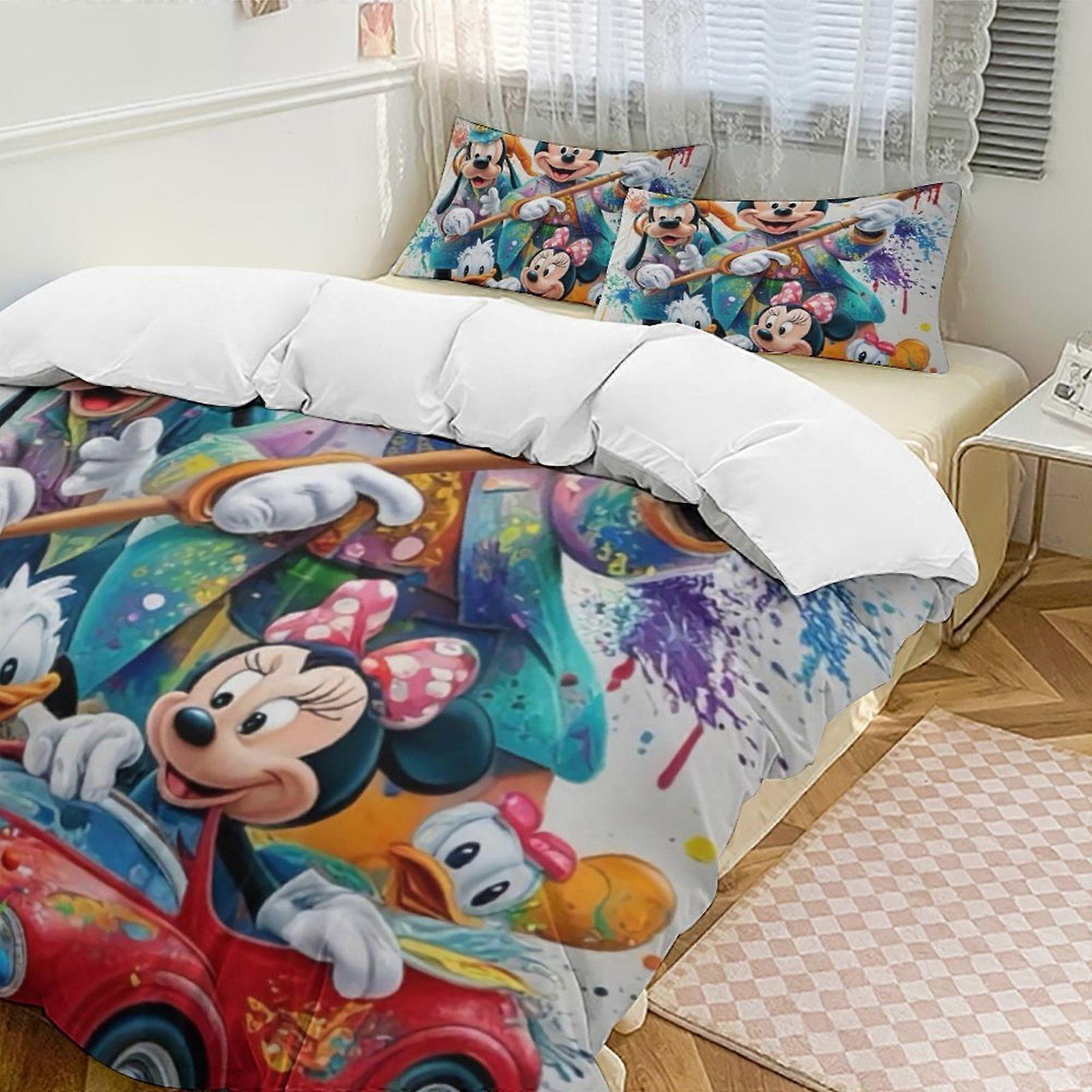 Bedding set WY303 Mickey MouseCartoon Collection 3-Piece Comforter Set, Personalized Bedding Decor for Kids And Teens  Bed Sheets ZA303