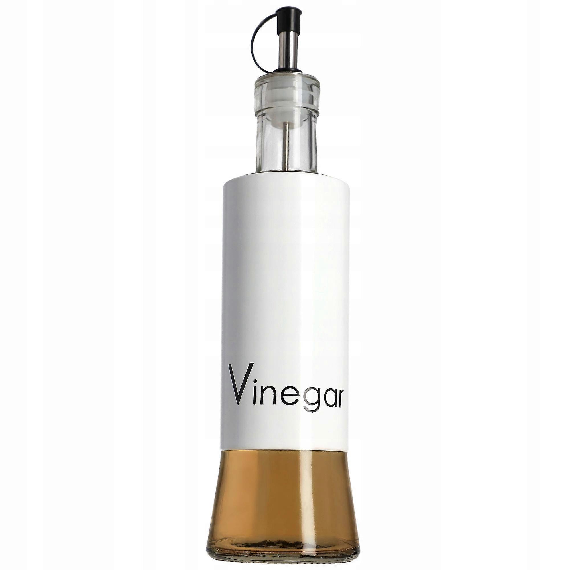 KADAX Essig Olivenöl Flasche mit Spender 320ml Glas für Olivenöl Weiß