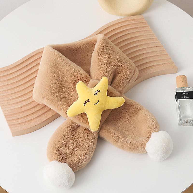 Winter Thickened Rabbit Fur Bib For Boys And Girls Baby Cross Warm Cartoon Matching Scarf