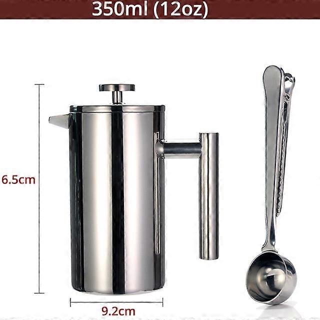 Best French Press Coffee Maker - Double Wall 304 Stainless Steel - Keeps Brewed Coffee or Tea Hot-3 size with sealing clip/Spoon