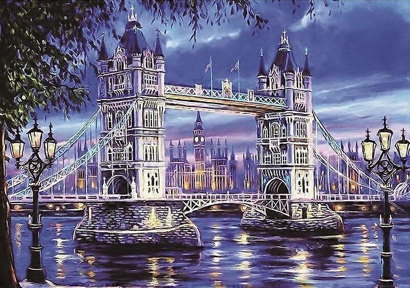 Dww-30 x 40 cm ,le pont de Londres Diamond Painting Broderie Diamant Peinture  Canevas 5d Tableau Enfant Adulte Strass Lot Puzzle Dessin Decoration Mu