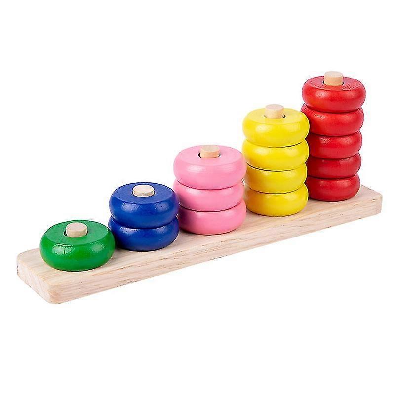 Kid Rainbow Ring Stacking Toy Color Recognition Educational Toys Lightweight