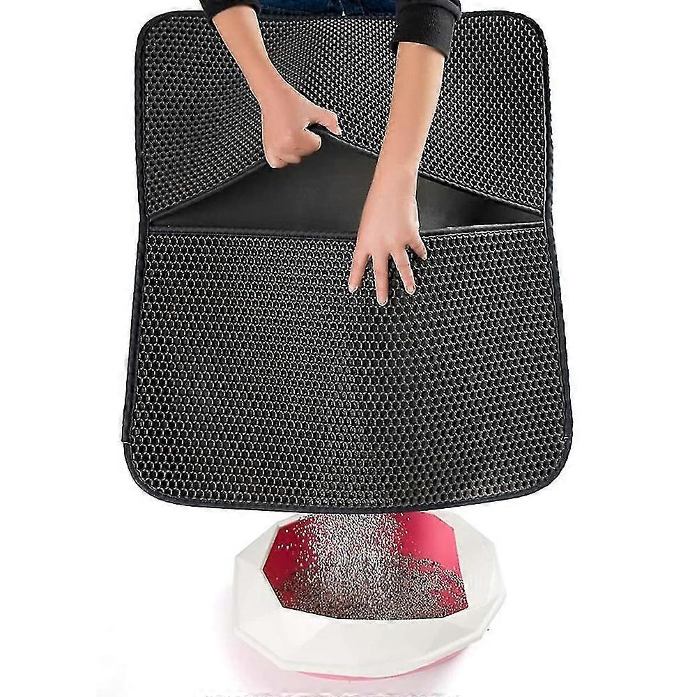 Litter Box Mat Double Layer Design Honeycomb Cat Litter Mat Waterproof