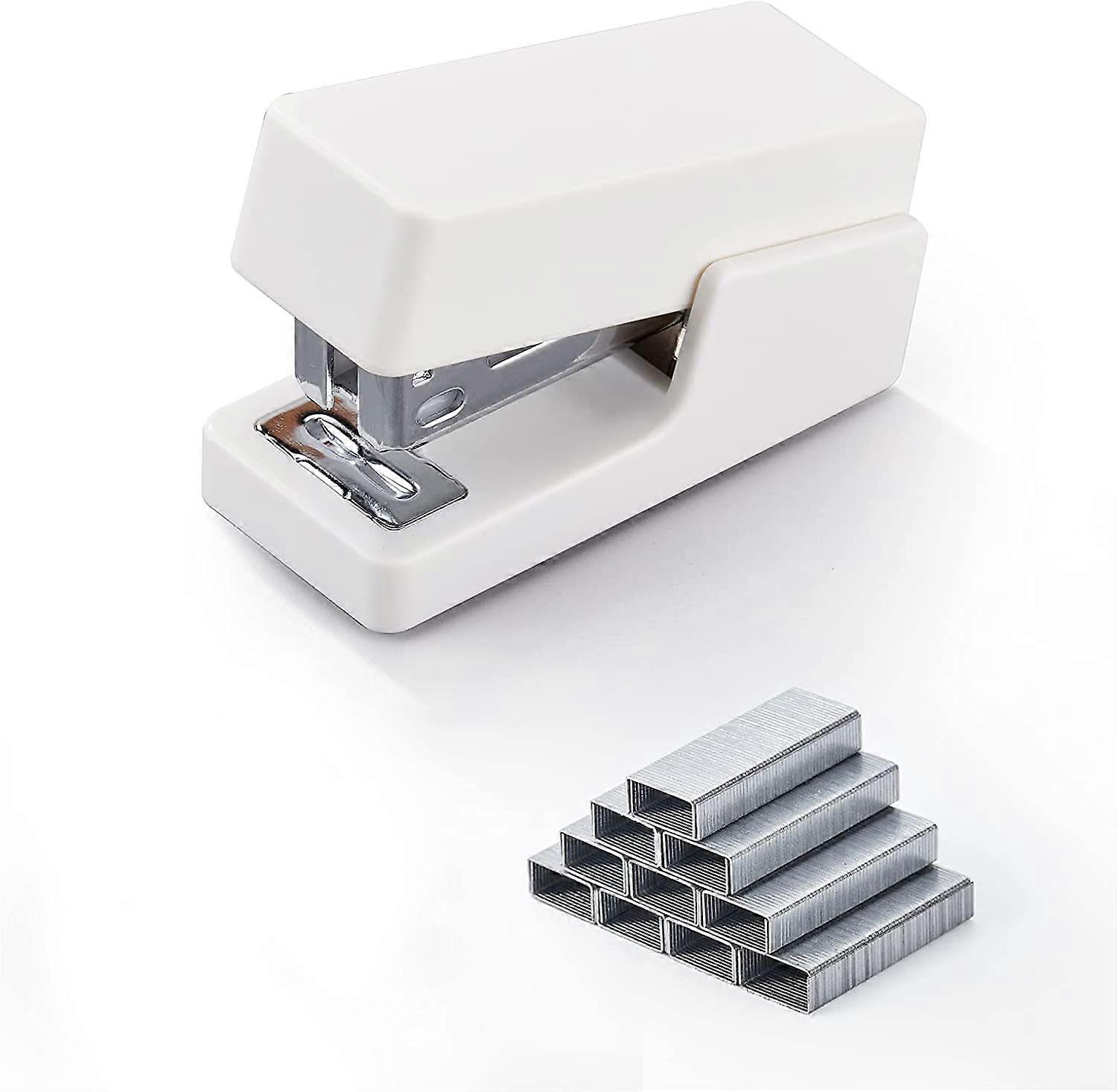Mini Stapler, 20 Sheet Office Desktop Stapler with 1box Standard Staples, White