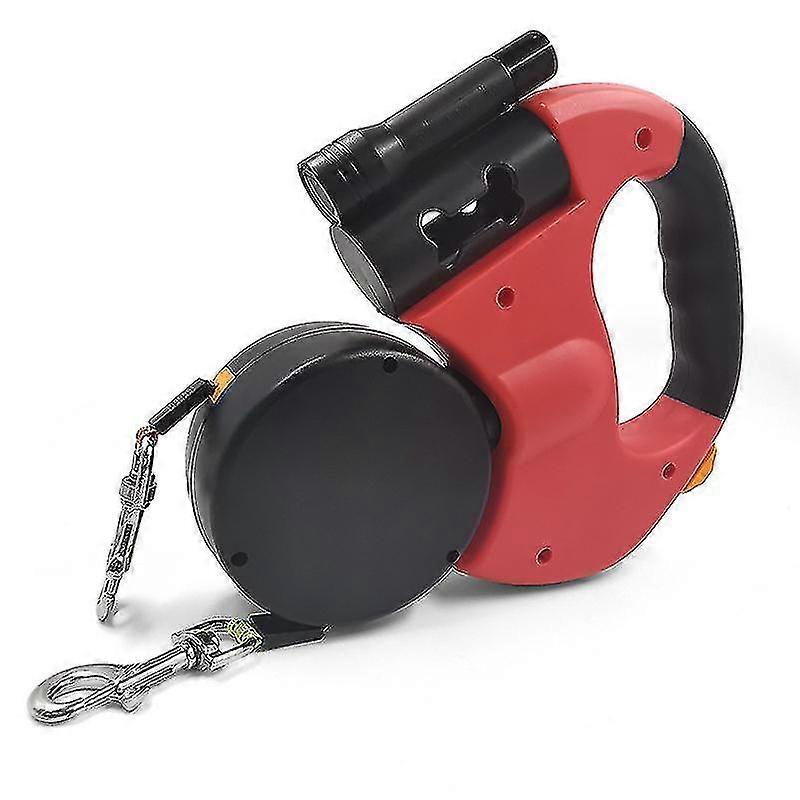 Double Retractable Leash For 2 Dogs Leash Automatic Retractable Leash With Led Flashlight One Tow Two Double Head Walking Leash Dog Chains Pet Supplie