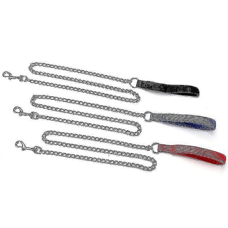 Chain Traction Rope 120cm Long Chrome-plated Iron Alloy Chain Comfortable Foam Handle Optional Leash For Mediumlarge