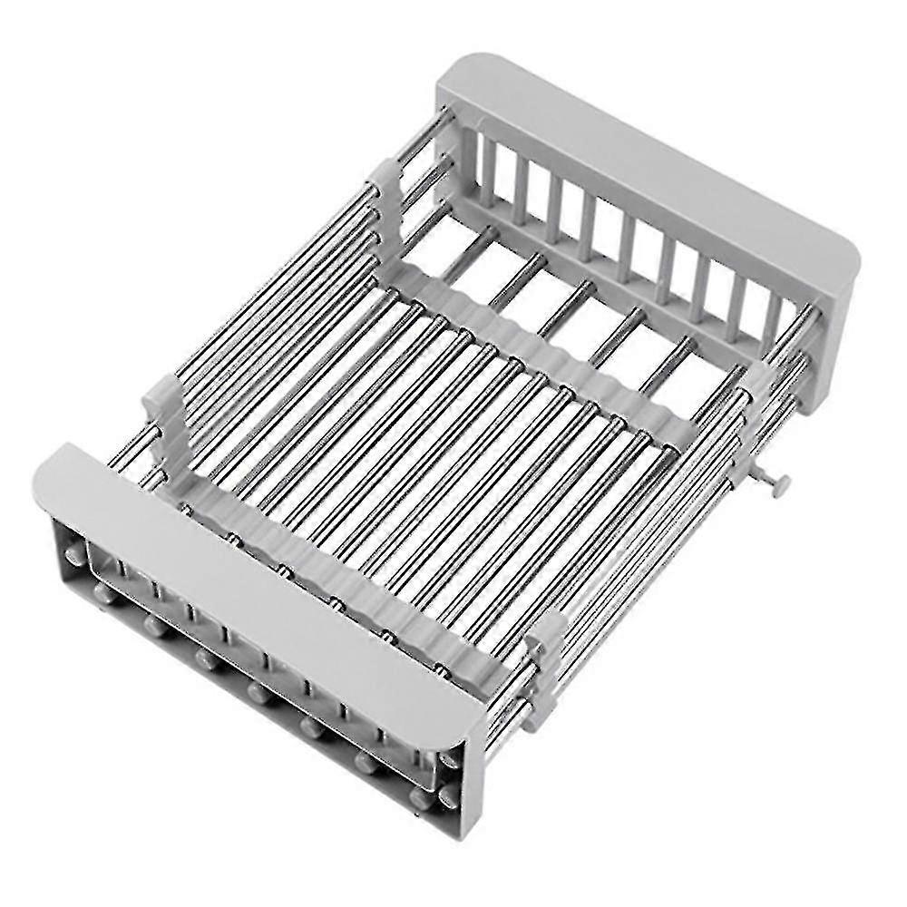 Telescopic Stainless Steel Sink Rack Dish Draining Storage Rack A