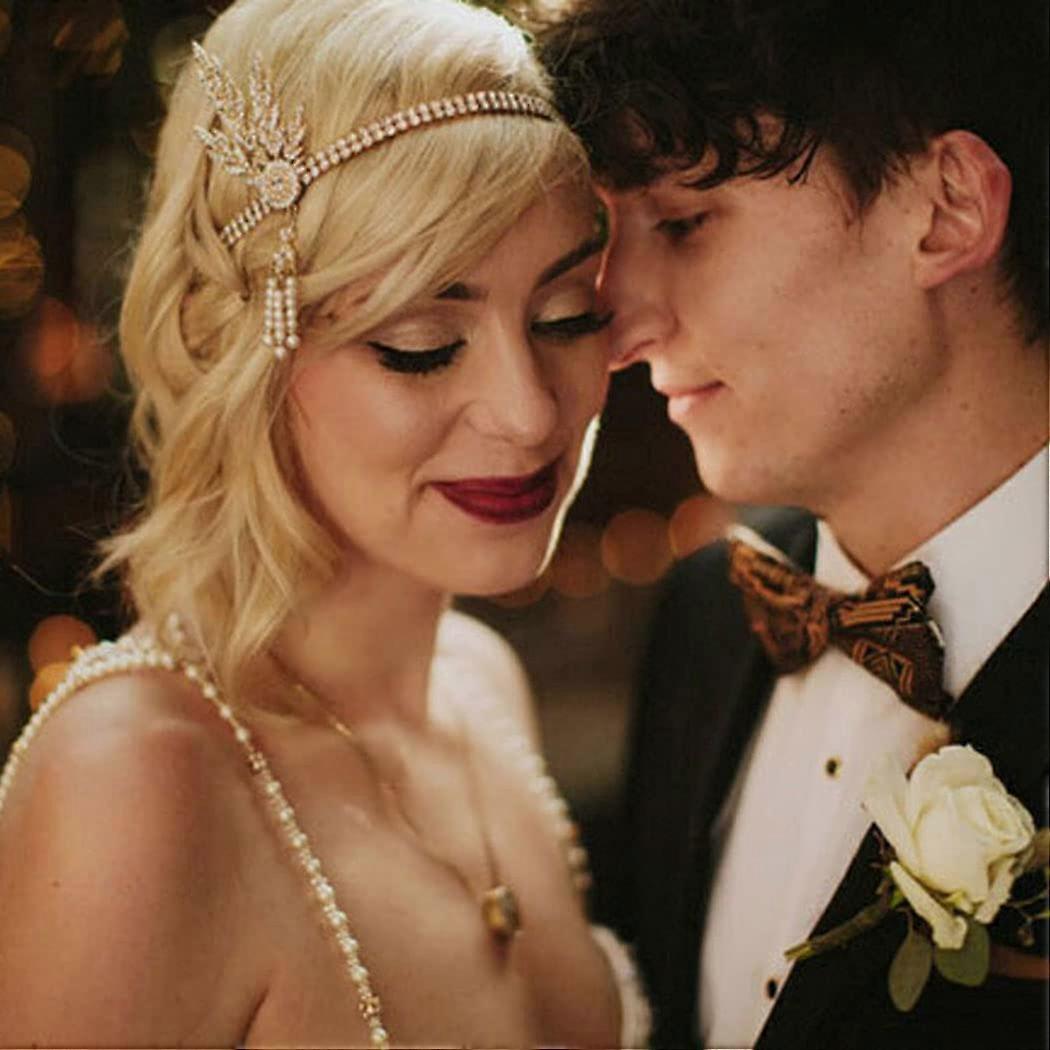 GORTIN 1920er Flapper Stirnband – Gatsby Kopfschmuck Mit Strass & Perlen Für Mottoparty & Hochzeit (Silber)