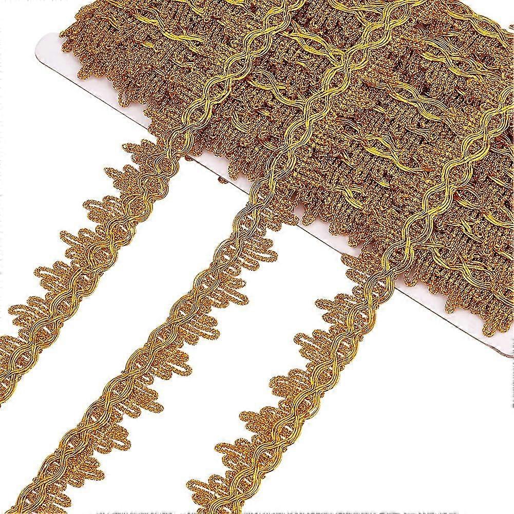 Polyester Braided Lace Ribbon Clothes Accessories Curtain Decoration Goldenrod 7/8 inch(23mm) about 14.22 Yards(13m)/pc