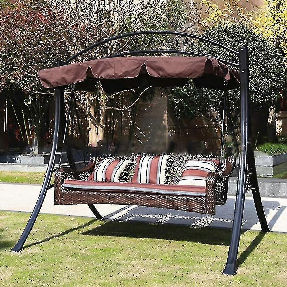 חופת נדנדה חיצונית של Dyfrio, החלפת חופת נדנדה אטומה למים 2 מושבים, גינה צל שמש פטיו כיסוי נדנדה, כיסוי ערסל כיסאות (142 ס"מ 120 ס"מ 18