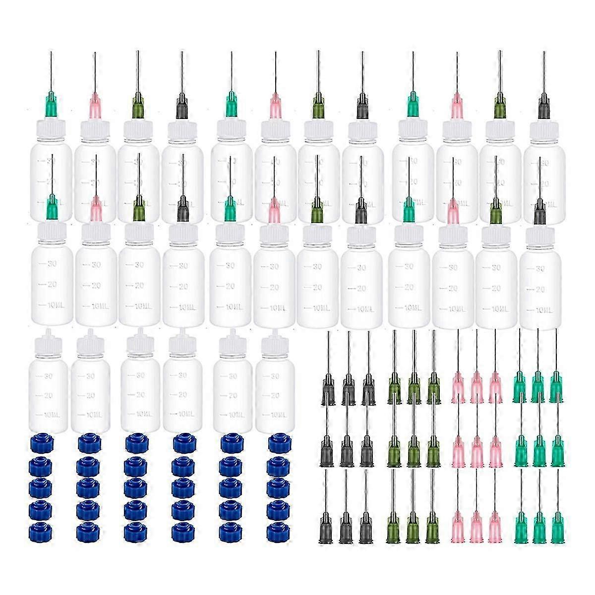30pcs Glue Applicators Bottles,with Blunt Needle Tip 14ga 16ga 18ga 20ga For Glue Applications,paint Quilling Craft