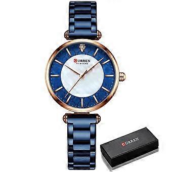 Relojes para Mujer Marca de Lujo CURREN Elegante Reloj de Pulsera de Cuarzo Fino con Reloj Femenino Simple de Acero Inoxidable