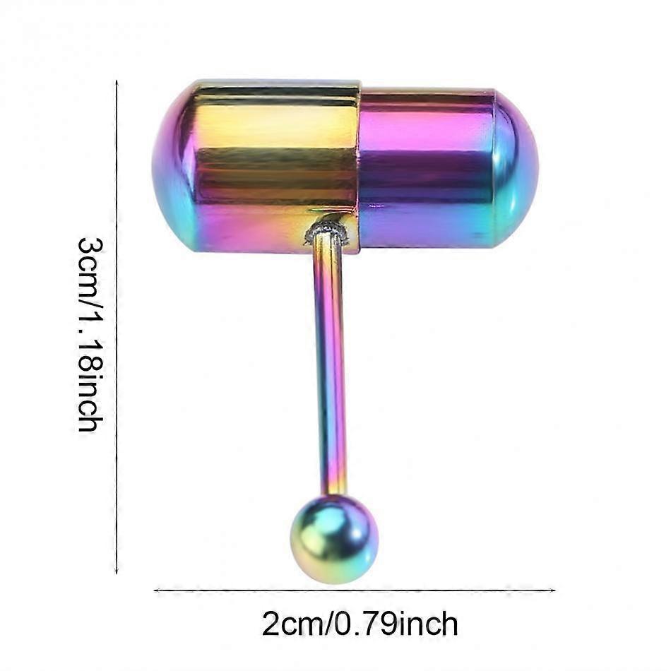 Vibrating Tongue Ring Stainless Steel Punk Tongue Bar Body Piercing Jewelry Prickly Straight Barbell Stud Ring
