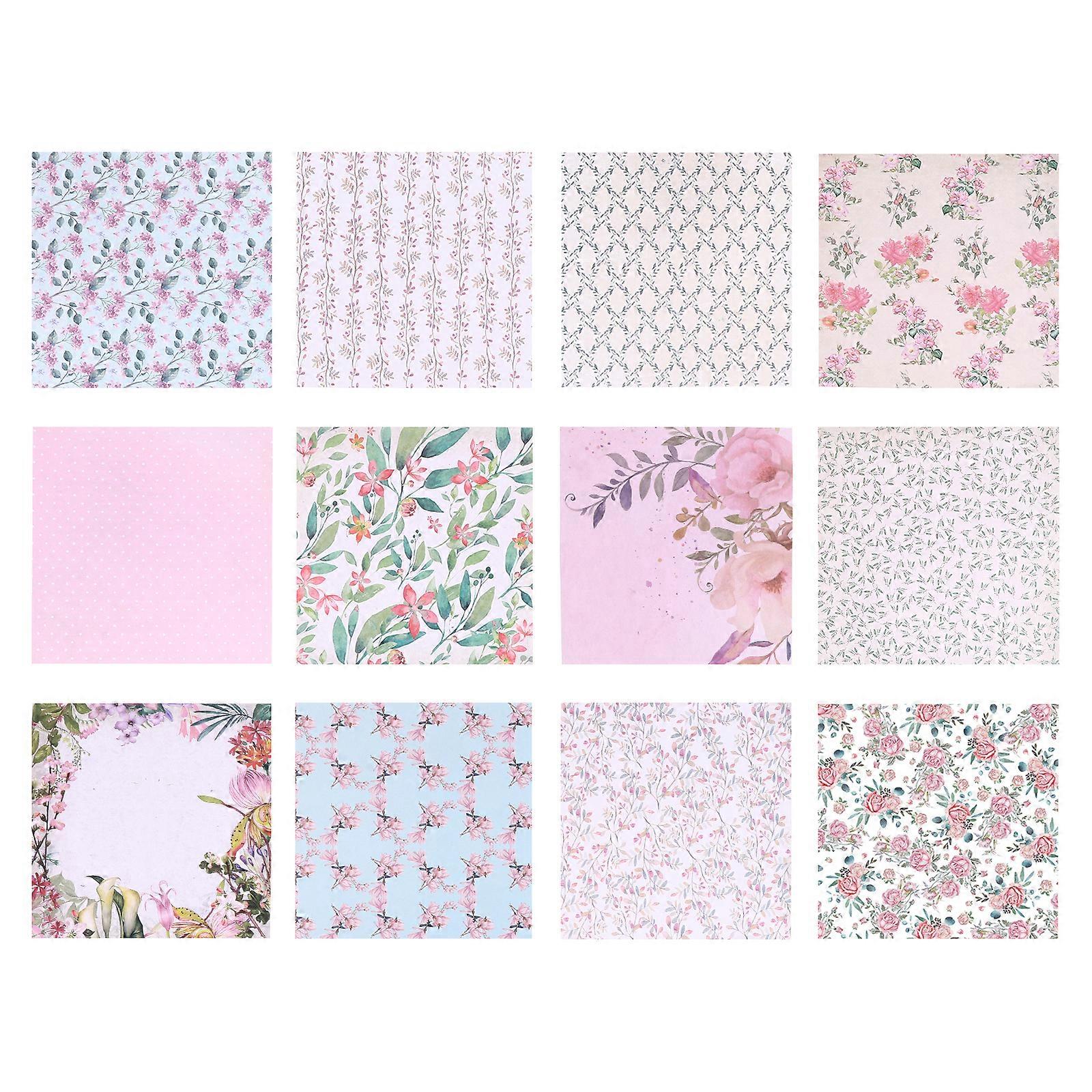 24 Sheets Pattern Paper Beautiful Scrapbook Paper Decorative Paper for DIY Craft