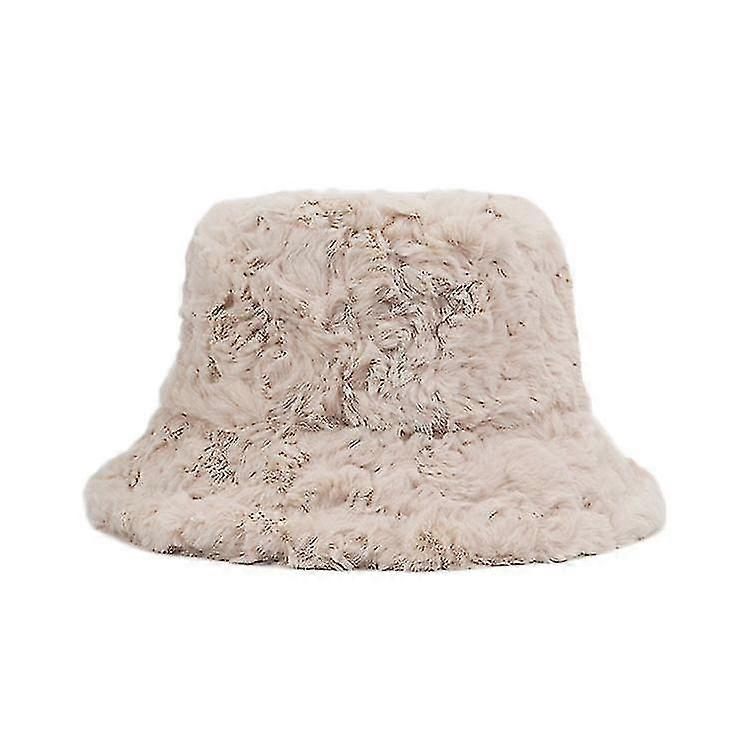 Wekity Winter Plüsch Eimer Hut Damen Vintage Eimer Hut Casual Warm Eimer Hut