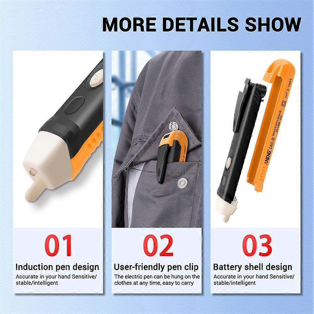 2023 NewNon-Contact Voltage Tester Pen for Electrical Testing, 12-1000V Electric Detector