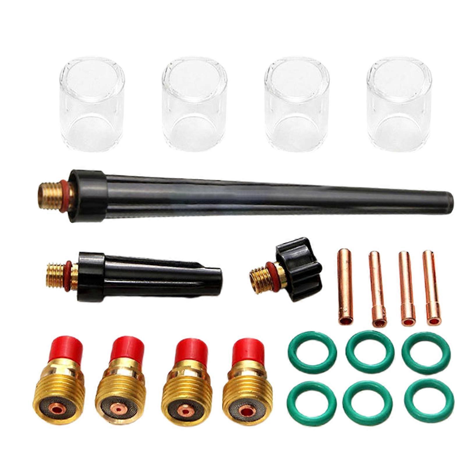 21Pcs Practical TIG Welding Torch Kit Excellent Toughness Heat-resistant Good Performance TIG Torch Consumables Accessories Kit for WP-9/20/25 TIG Wel