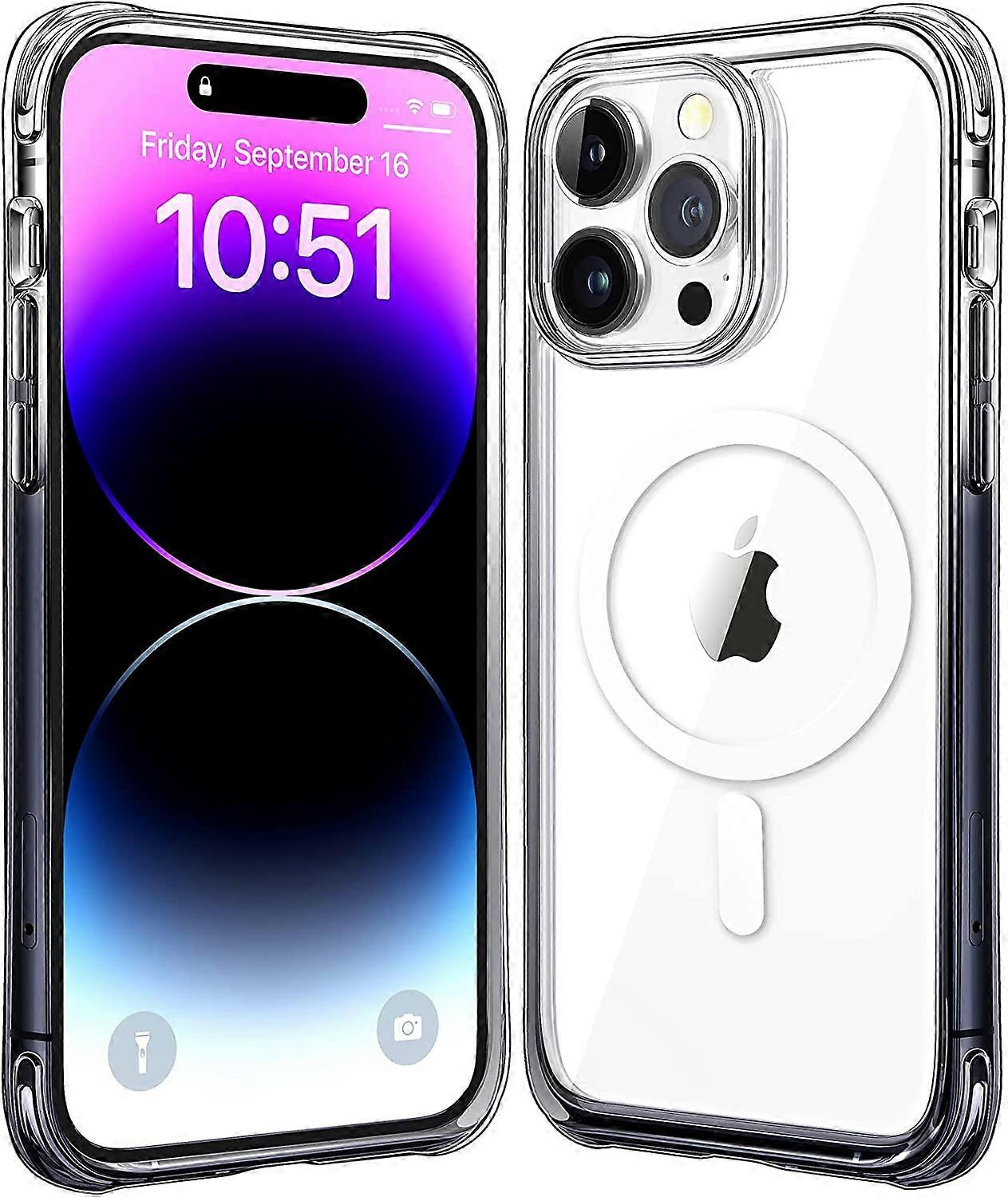 Magnetic Designed for iPhone 14 Pro Case Clear with Magsafe [Military Grade Drop Protection] [Not Yellowing] Shockproof Phone Case for Apple iPhone 14