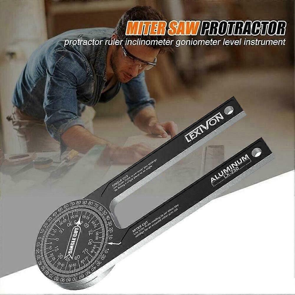 CNC Aluminum Alloy Miter Saw Indexing Angle Measuring Tool Protractor Woodworking Angle Finder With Precision Engraved Scales
