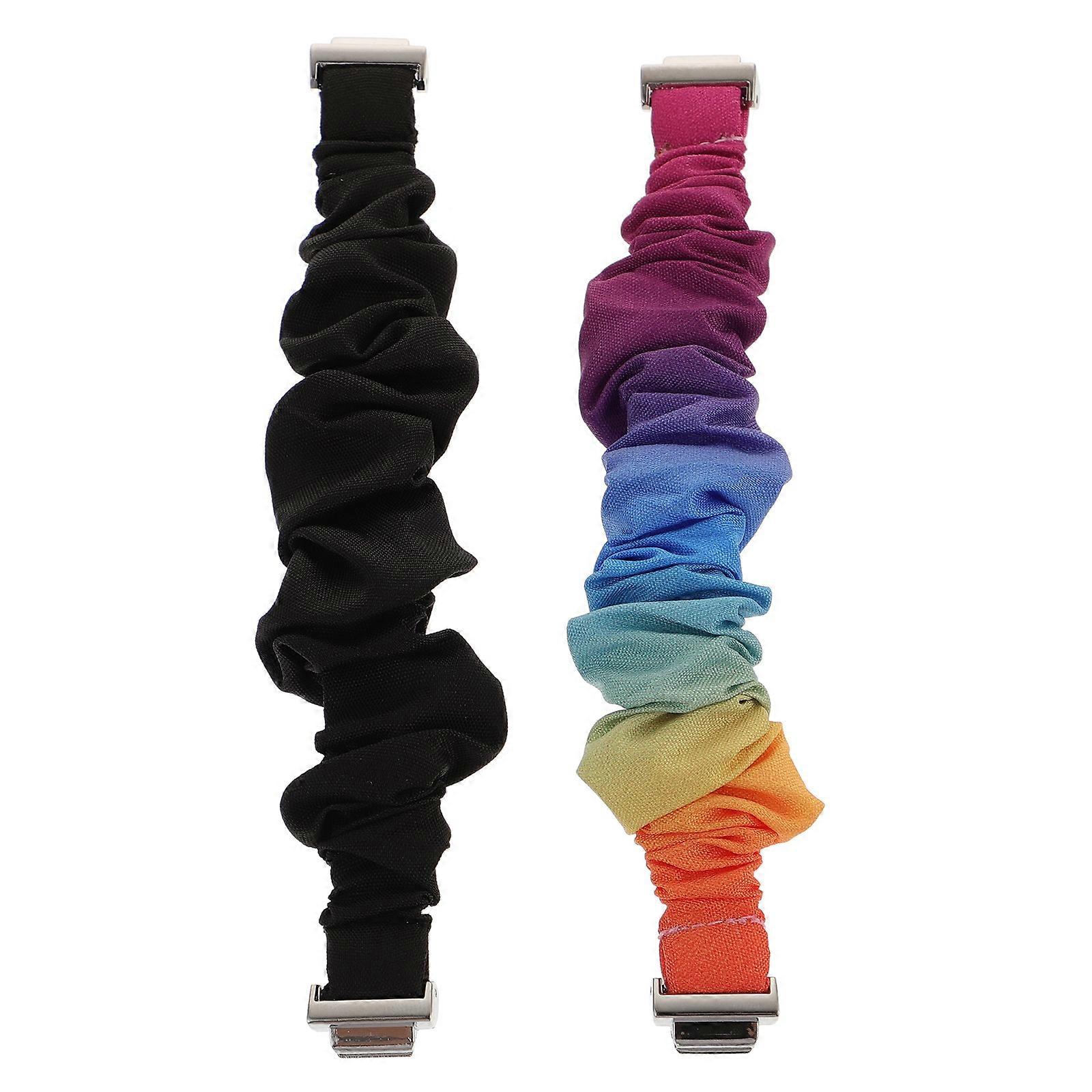 2 Pcs Comfortable Watch Strap Elastic Watch Bands Compatible for Fitbit inspires