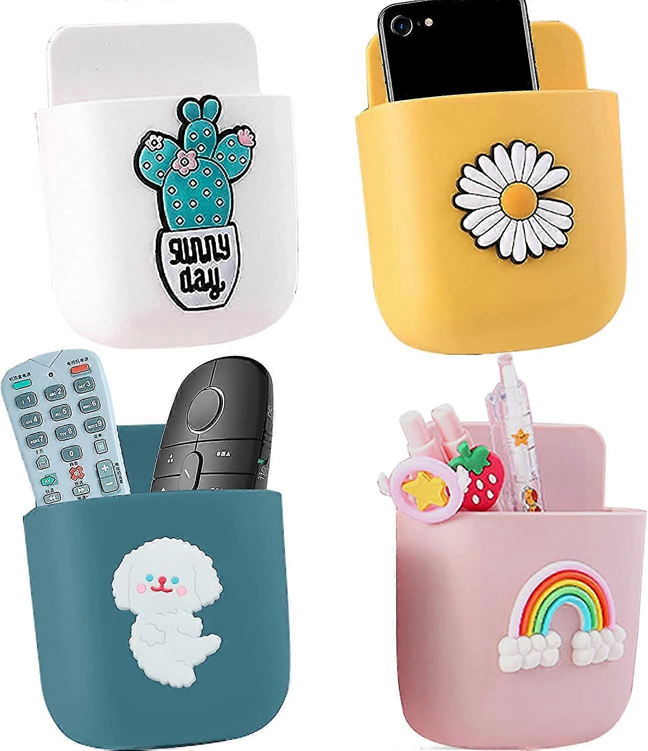 4 Pcs Remote Control Holder Wall Self Adhesive, Remote Control Holder Organizer