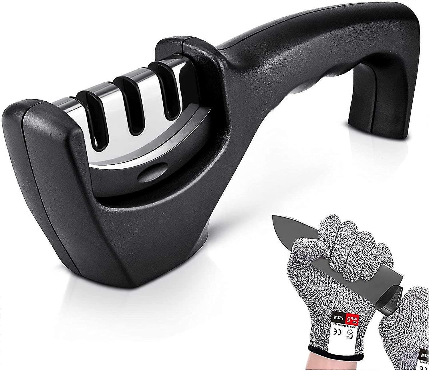 Sharp professional knife sharpener - Easy to use - Non-slip - Kitchen sharpener - Stable - FREE: Cut