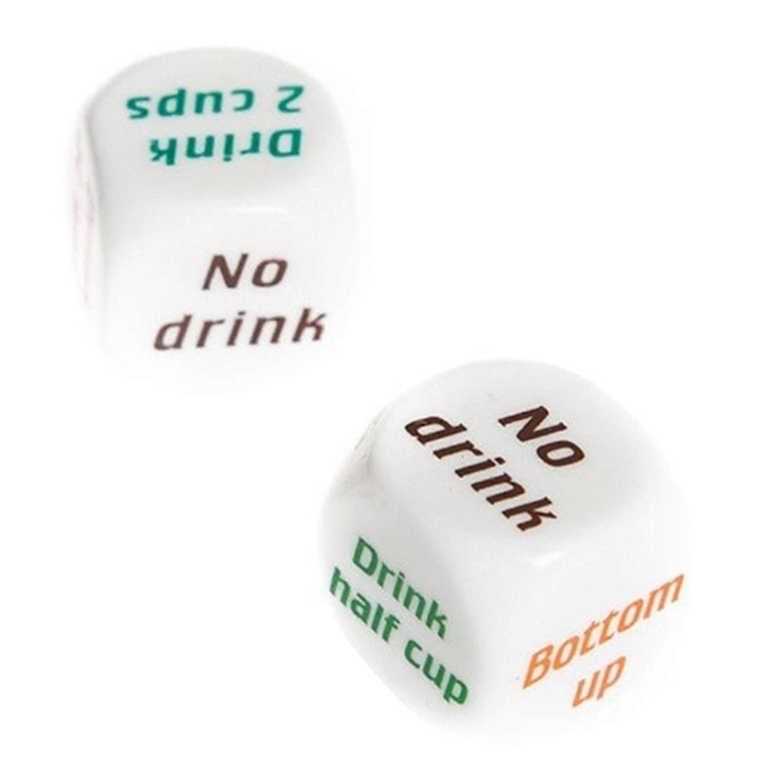 2Pcs Color Printing Game Dice Compact Acrylic Funny Party Drinking Dice for Entertainment JIKAIX