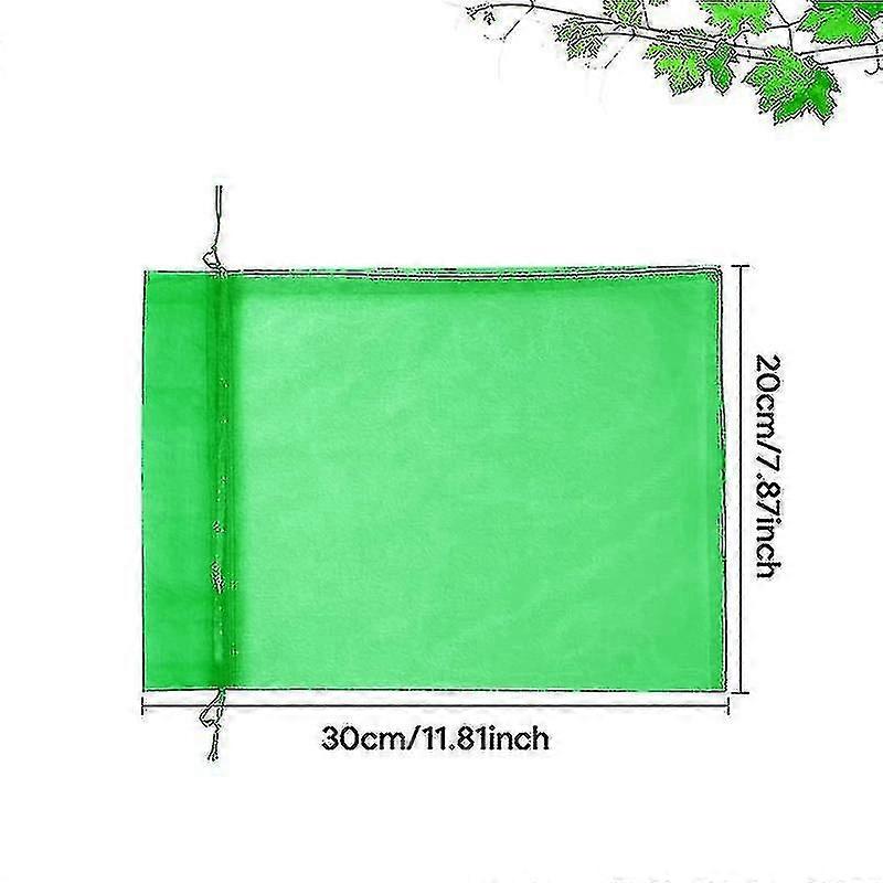 Ptフルーツ保護バッグ100個、ブドウ保護バッグ20x 30cmガーデンオーガンザバッグ、スズメバチショウジョウバエカブトムシの鳥に対する巾着付き(g