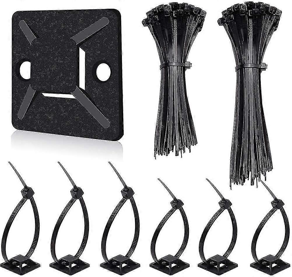 200 kpl nippusiteitä + 100 kappaletta itseliimautuva kaapelisilija jalustanpidike, kaapeli