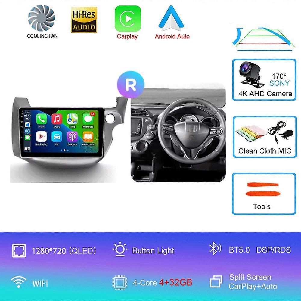 For Honda Jazz 2 GG 2008 - 2014 Fit 2 GE GP GE 2007 - 2014 GPS Car Radio Navigation Multimedia Video Player Stereo BT Android 14