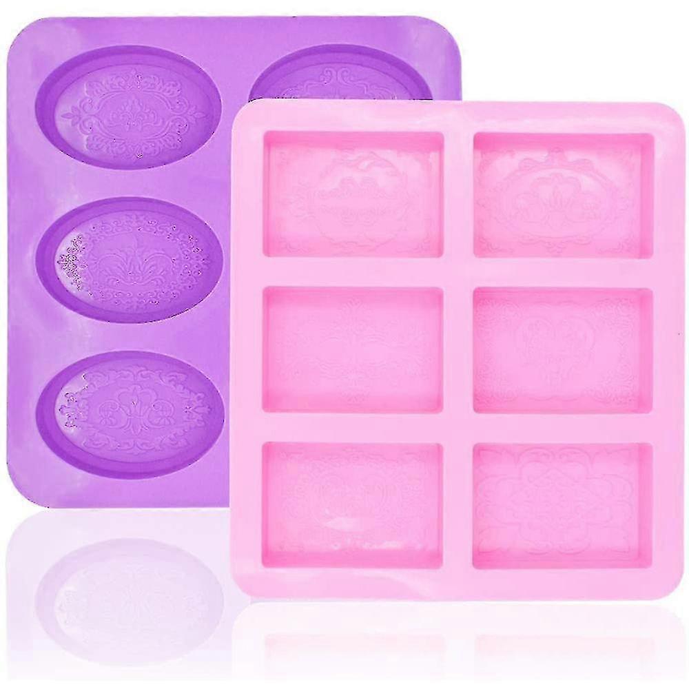 6 Holes Oval And Rectangular Silicone Mold For Handmade Soap Making