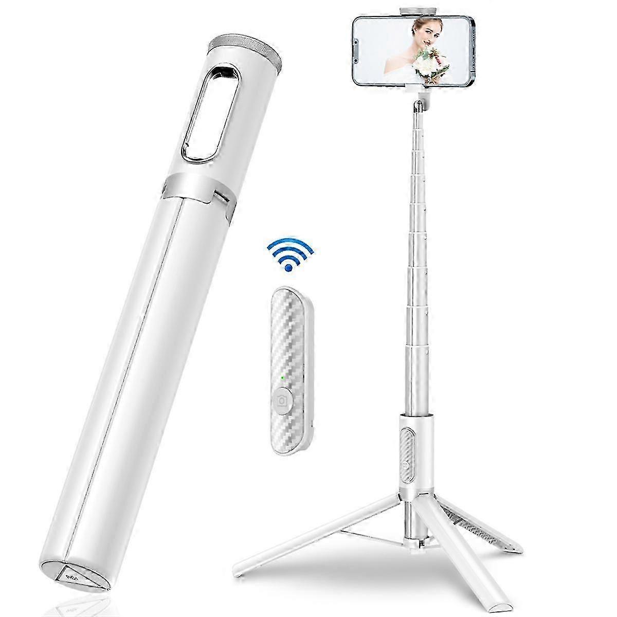 Cell Phone Selfie Stick Portable Aluminum Selfie Stick Extendable Tripod with Bluetooth Remote compatible with 4-7 Inch Smartphone,C