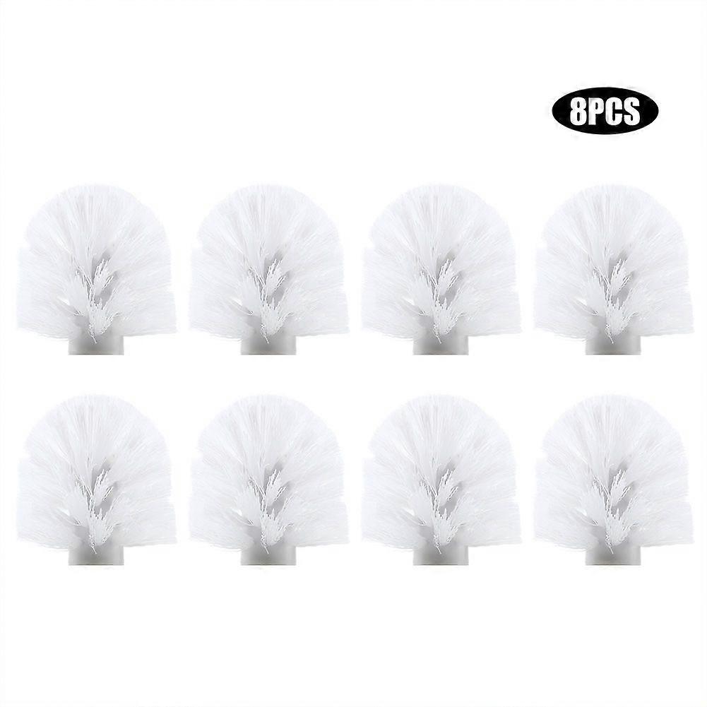 8Pcs Plastic Replacement Toilet Brush Head for Bathroom