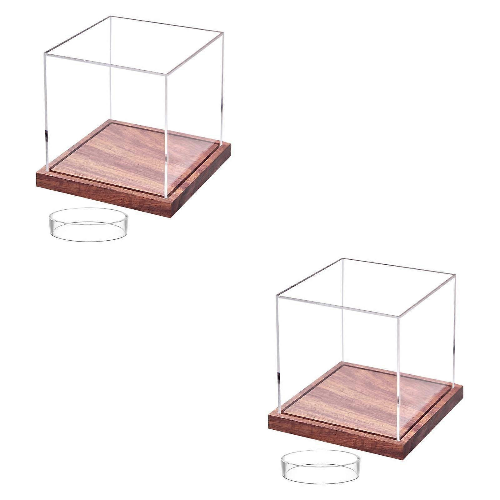 2Pcs Baseball Display Cases for Autographed Balls Dustproof Baseball Holders