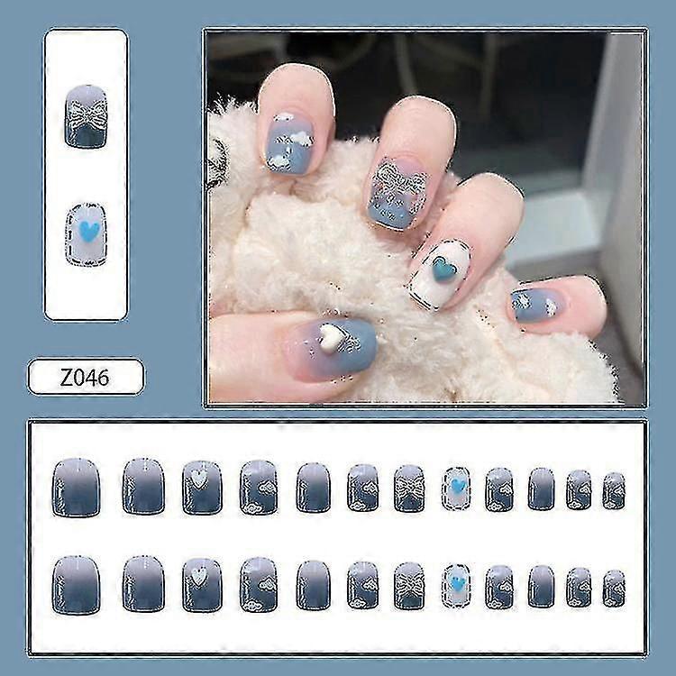 青い空、白い雲、偽の釘、鎧、取り外し可能なオーロラ、バタフライ、マニキュアシート、ネイルシート、24個、ボーナス:無料のプロ仕様のネイルをゲット