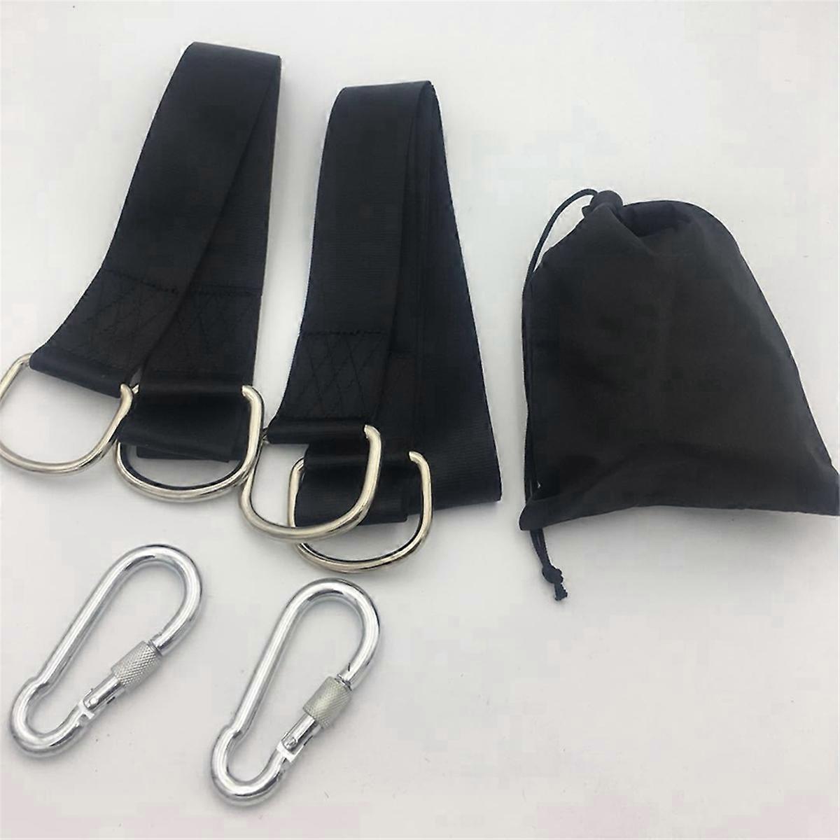 2Pcs 1.5m Tree Swing Straps Hanging Kit with 2 Carabiners Single Bar Extension Belt Belt No Protective Sheet