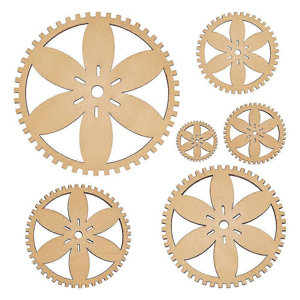 6Pcs 6 Styles Poplar Wood Knitting Loom Weaving Tools Flat Round 50~200x4.5mm 1pc/style