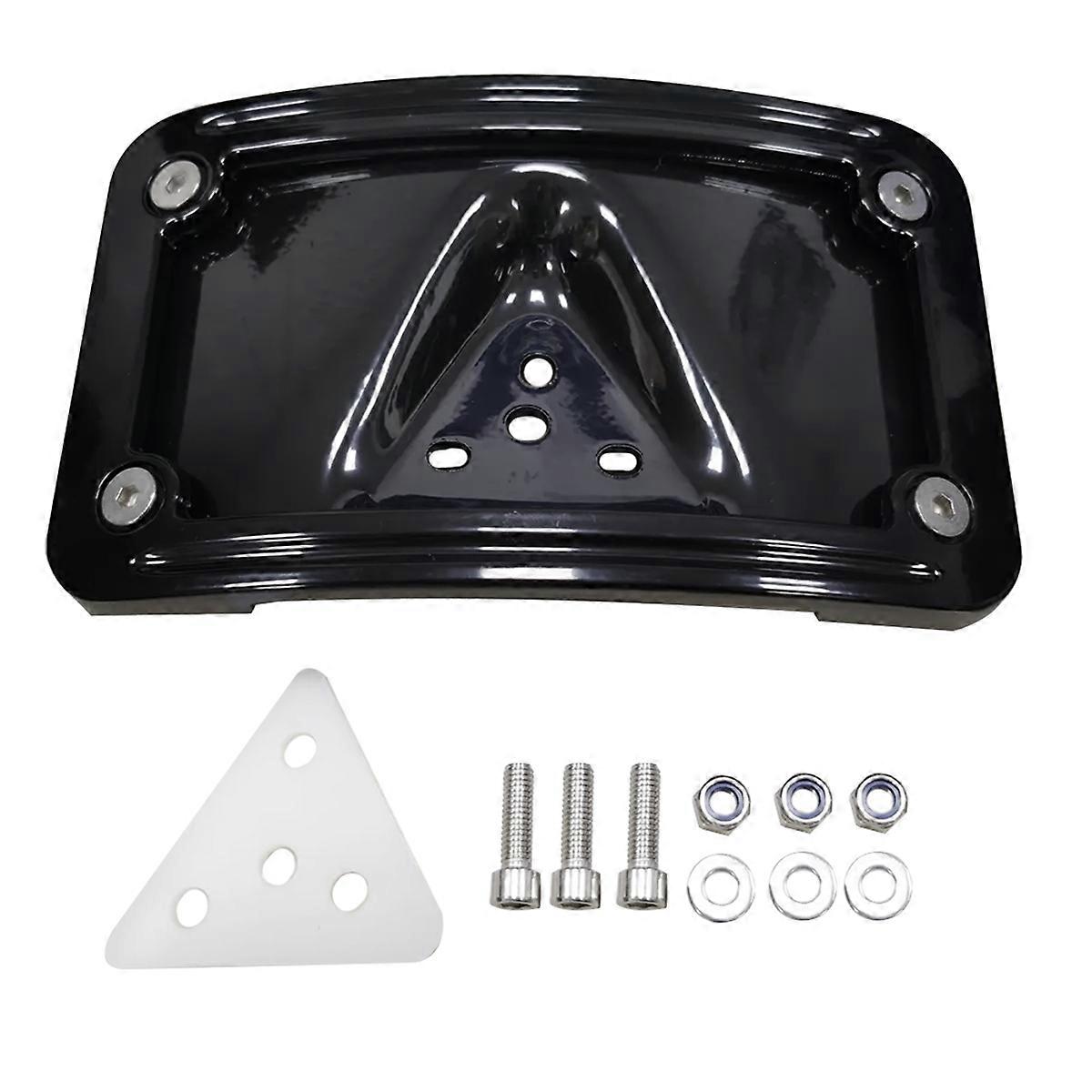 Black Curved Laydown License Plate Bracket for Fat Super Glide Dyna