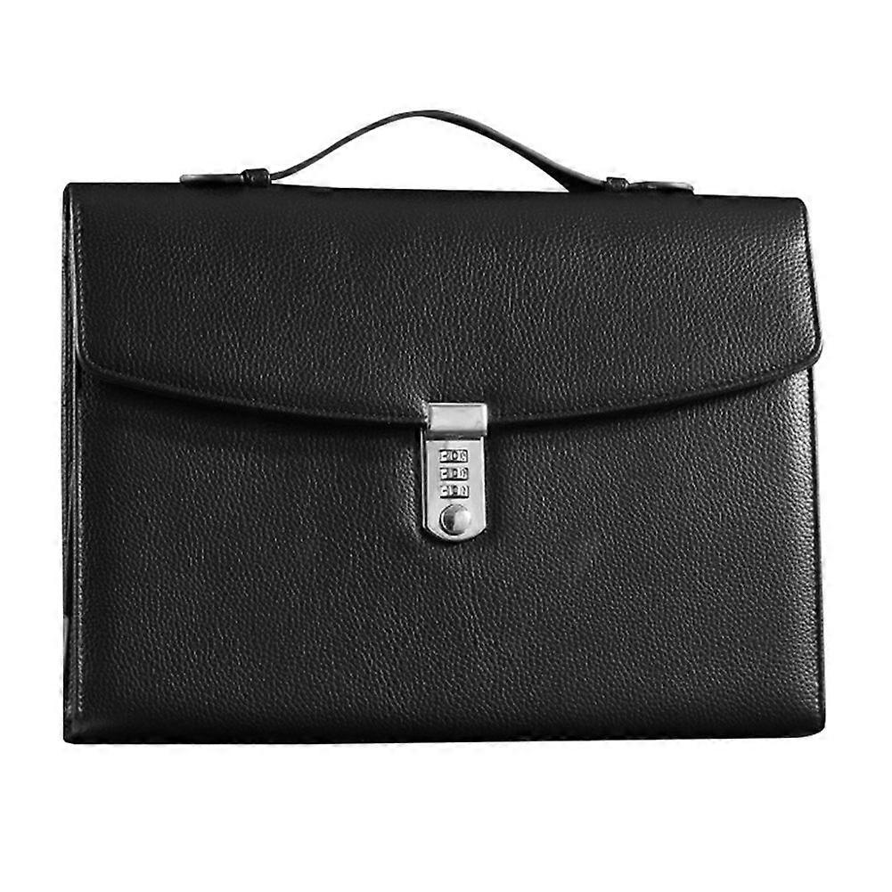 Office Business Briefcase with Combination Lock High Capacity Document Handbag for Business Office Meeting Black