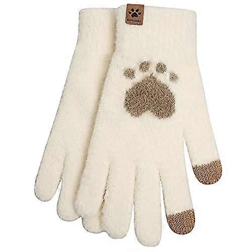 Warm Soft and Cozy Texting Gloves for Women Touchscreen Compatible in Gray Knit with Fleece Lining Size M/L