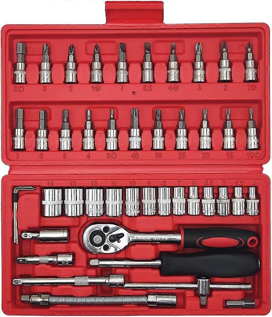 Quick-Release Ratchet Socket Set Chrome Vanadium Blow-Case Workshop Tool