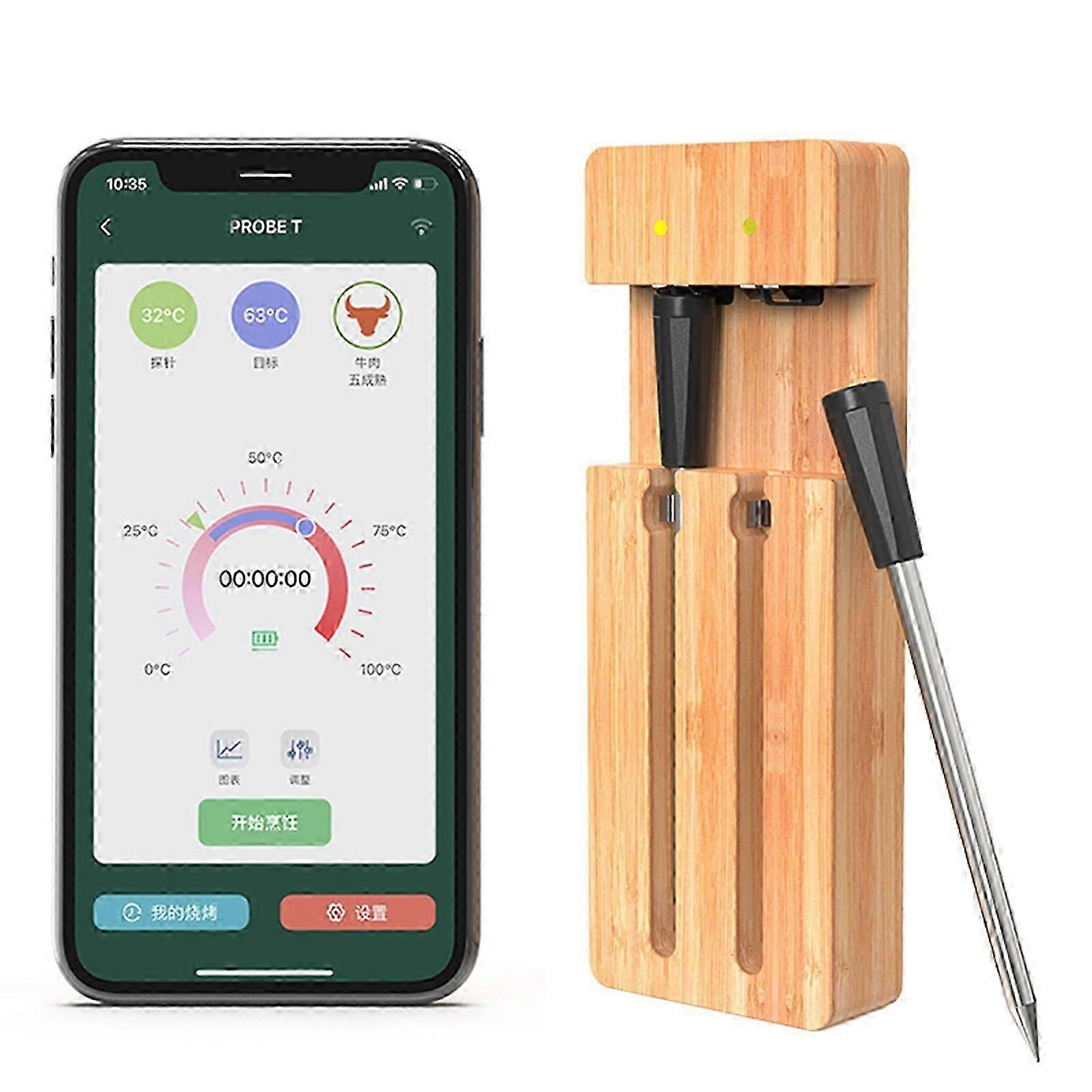 50m Termometru inteligent fără fir pentru carne cu rază lungă de acțiune cu Bluetooth pentru cuptor Grătar Bucătărie Grătar Rotisor g20242356640