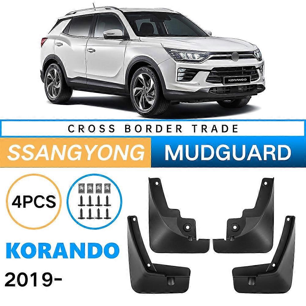 For SsangYong Korando 2019 + Splash Guards Mud ABS Plastic Accessories Flaps Mudguard Protector 4Pcs