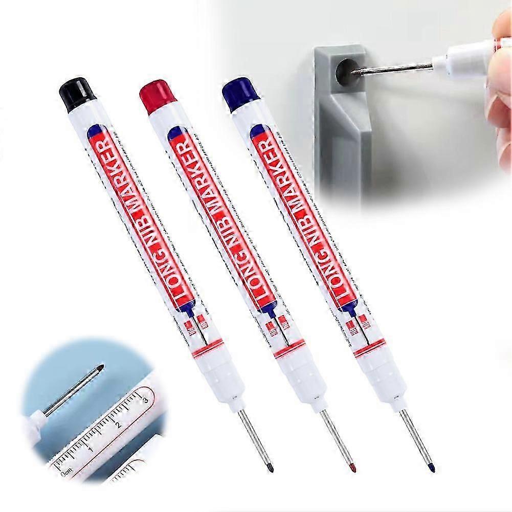 10 Long Head Markers Woodworking Multi-Purpose Deep Hole Marker Pens