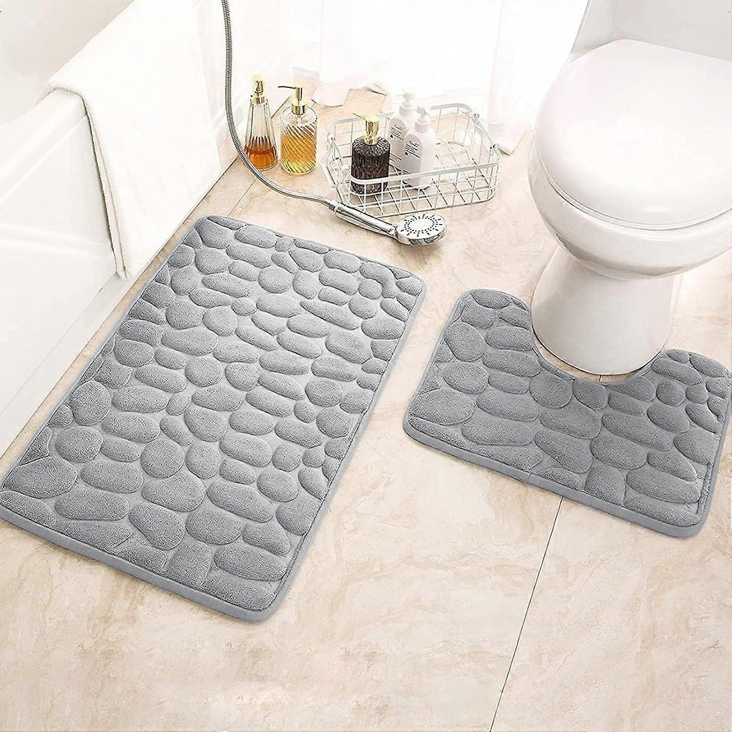 Juego de 2 alfombras de baño de franela para baño.