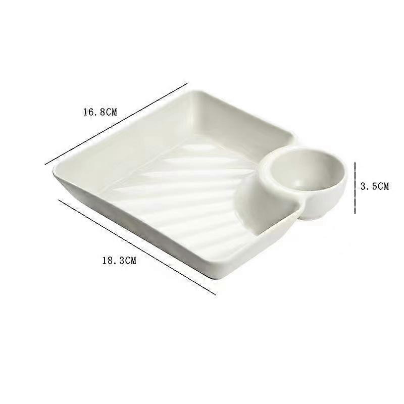 1PCS Square Dumpling Plate with Vinegar Space Snack Platter Creative Separated Divided Tray Tableware Christmas Tableware