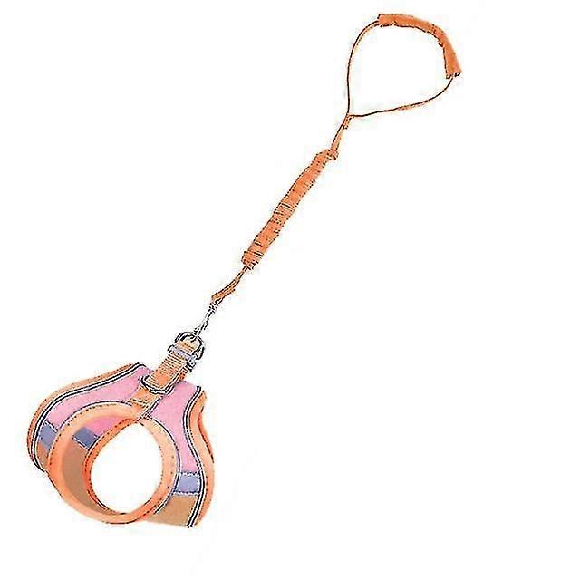 Escape Proof Cat Harness Leashes Set Reflective Adjustable, ORANGE-PINK,SIZE M