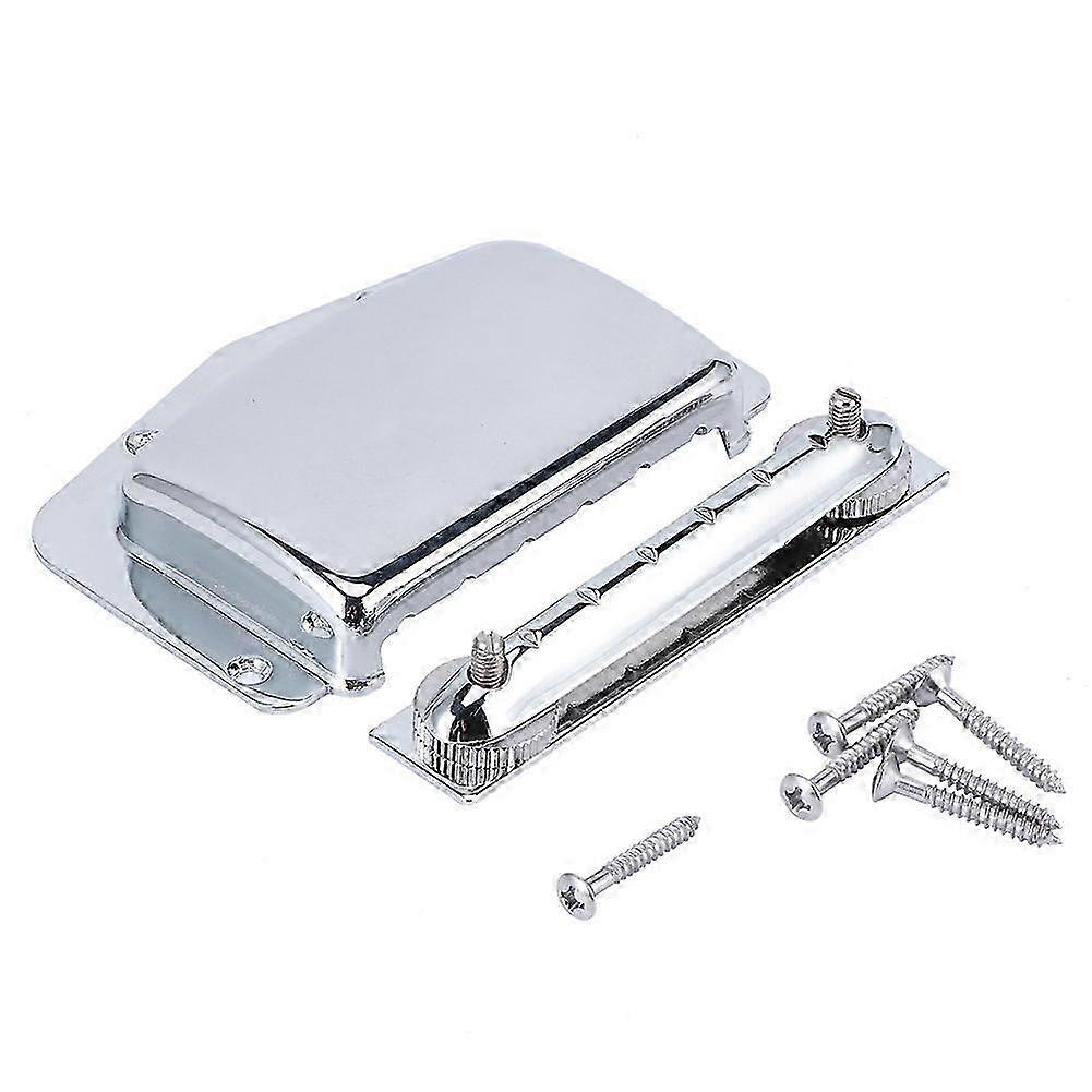 6 String Electric Guitar Adjustable Archtop Tailpiece Bridge Cover Plate AccessorySilver