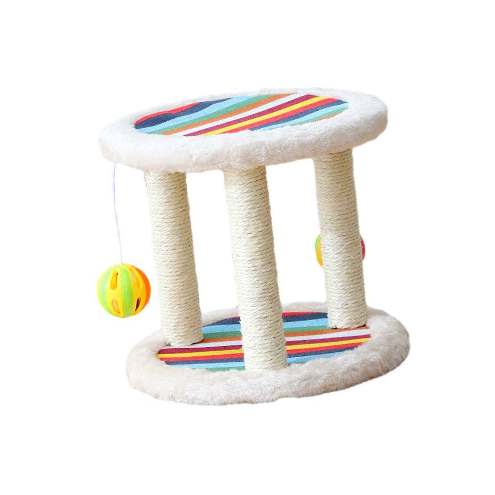 Cat Scratcher Post for Indoor Cats Perch with Hanging Balls, Kitten Scratch Cat